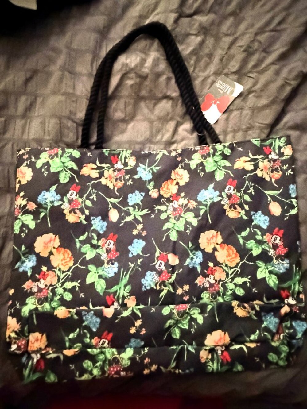 Disney Minnie Mouse Floral Print Tote Travel Bag